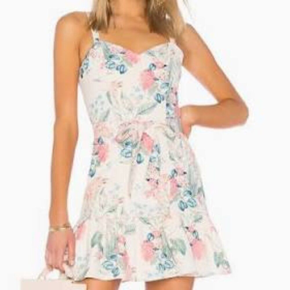 Parker Dress Mini Floral Ruffle Hem Sz 4 NWOT